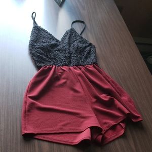 Black and red romper